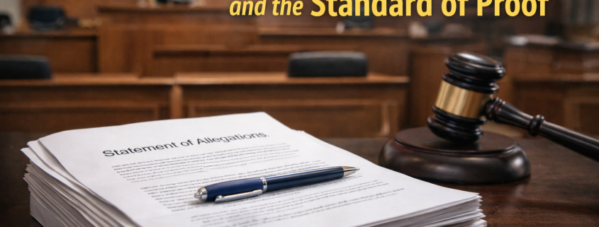 Documents and courtroom setting illustrating how family courts assess disputed allegations using the balance of probabilities.