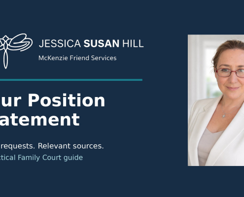 Jessica Susan Hill beside the approved JSH Law dragonfly logo and the headline Your Position Statement on a navy background.