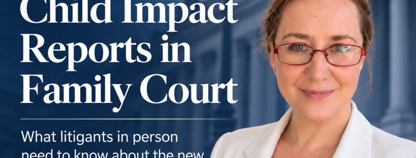 JSH Law article image for Child Impact Reports in Family Court, featuring Jessica Susan Hill and practical guidance for litigants in person.