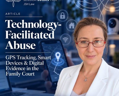 Smartphone location and security data illustrating technology-facilitated abuse and digital evidence in Family Court proceedings.