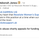 Screenshot of Deborah Jones's LinkedIn appeal for Resolute Women's Support Services, linking to a Barnsley Chronicle report about funding support.