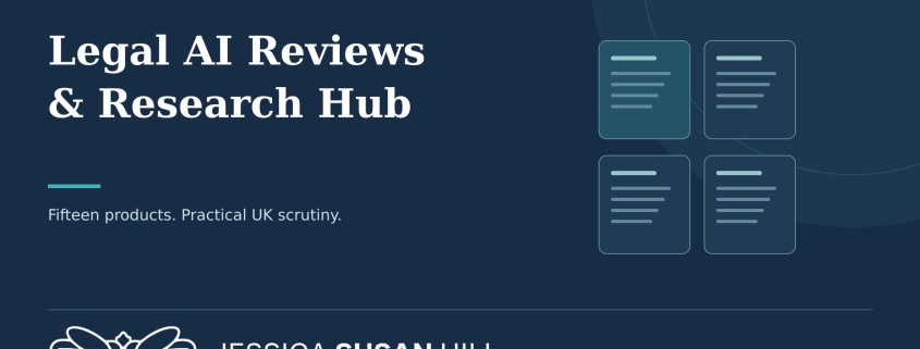 JSH Law Legal AI Reviews and Research Hub cover with document illustrations and the approved dragonfly logo.