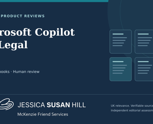 JSH Law cover for Microsoft Copilot for Legal, with document illustrations and Jessica Susan Hill’s dragonfly logo.