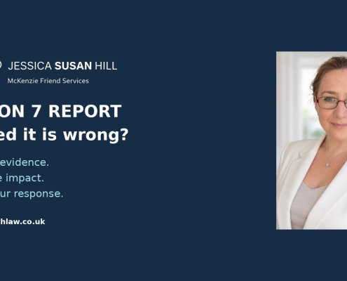 Jessica Susan Hill beside the approved dragonfly logo and the headline Section 7 Report: Worried it is wrong? Check the evidence. Explain the impact. Prepare your response.