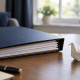 A child's paper origami bird beside an organised navy family court evidence folder, symbolising the importance of children's experiences of domestic abuse.